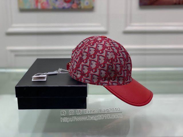 Dior新品女士帽子 迪奧老花拼皮棒球帽鴨舌帽  mm1373